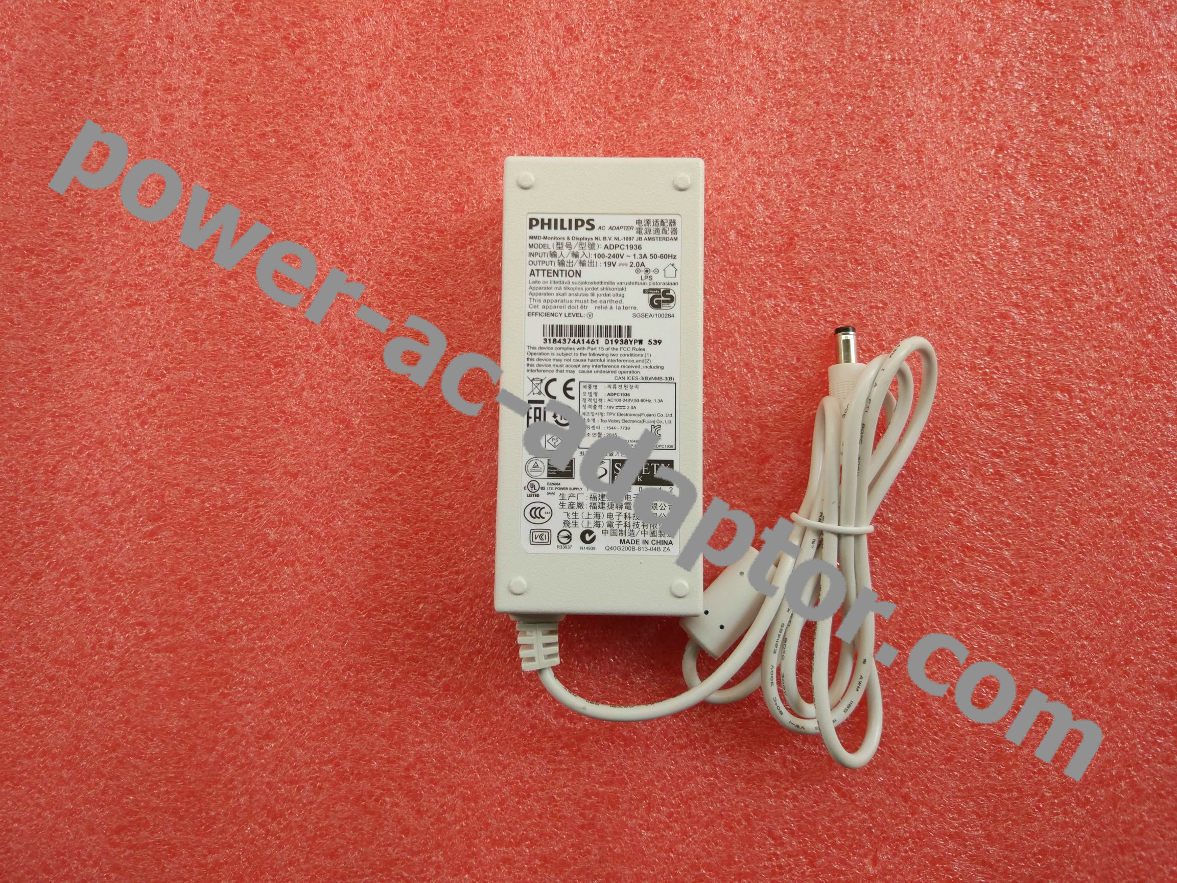 19V 2A Philips ADS-40SG-19-3 19025G AC Power Adapter charger - Click Image to Close